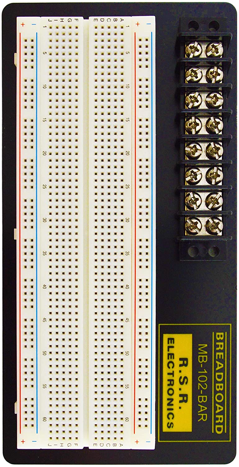 830 Point Solderless Breadboard with 8 Position Terminal Block (MB102-BAR) Fashion
