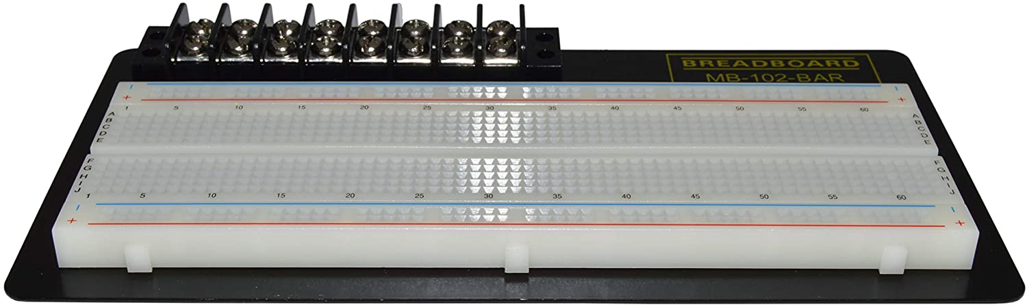 830 Point Solderless Breadboard with 8 Position Terminal Block (MB102-BAR) Fashion