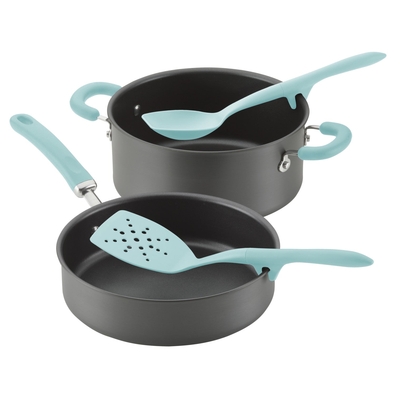 Rachael Ray Tools and Gadgets Lazy Flexi Turner and Scraping Spoon Set, 2-Piece, Light Blue Online Sale