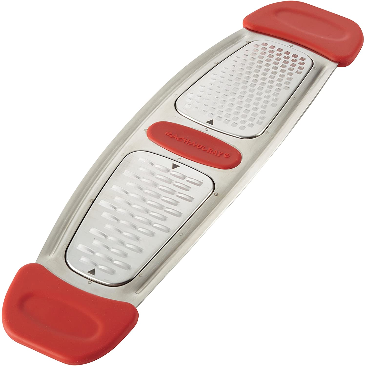 Rachael Ray Stainless Steel Multi-Grater with Silicone Handles, Red Online