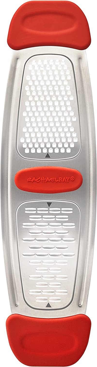 Rachael Ray Stainless Steel Multi-Grater with Silicone Handles, Red Online