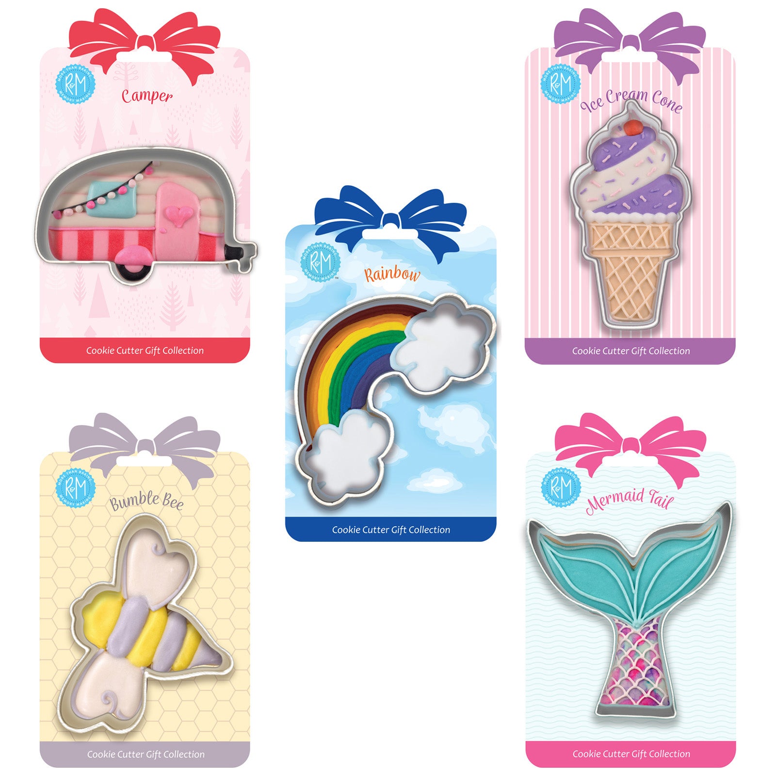 R&M International Rainbow/Bee/Mermaid/Camper/Ice Cream Cookie Cutter Set Sale