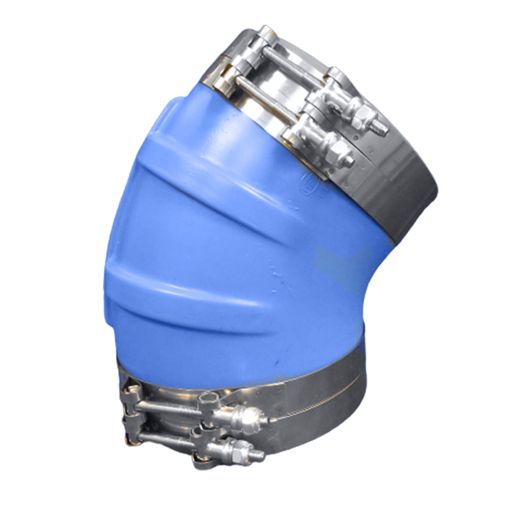 Trident Marine 8″ ID 45-Degree Blue Silicone Molded Wet Exhaust Elbow w/4 T-Bolt Clamps [240V80000-S/S] Online now