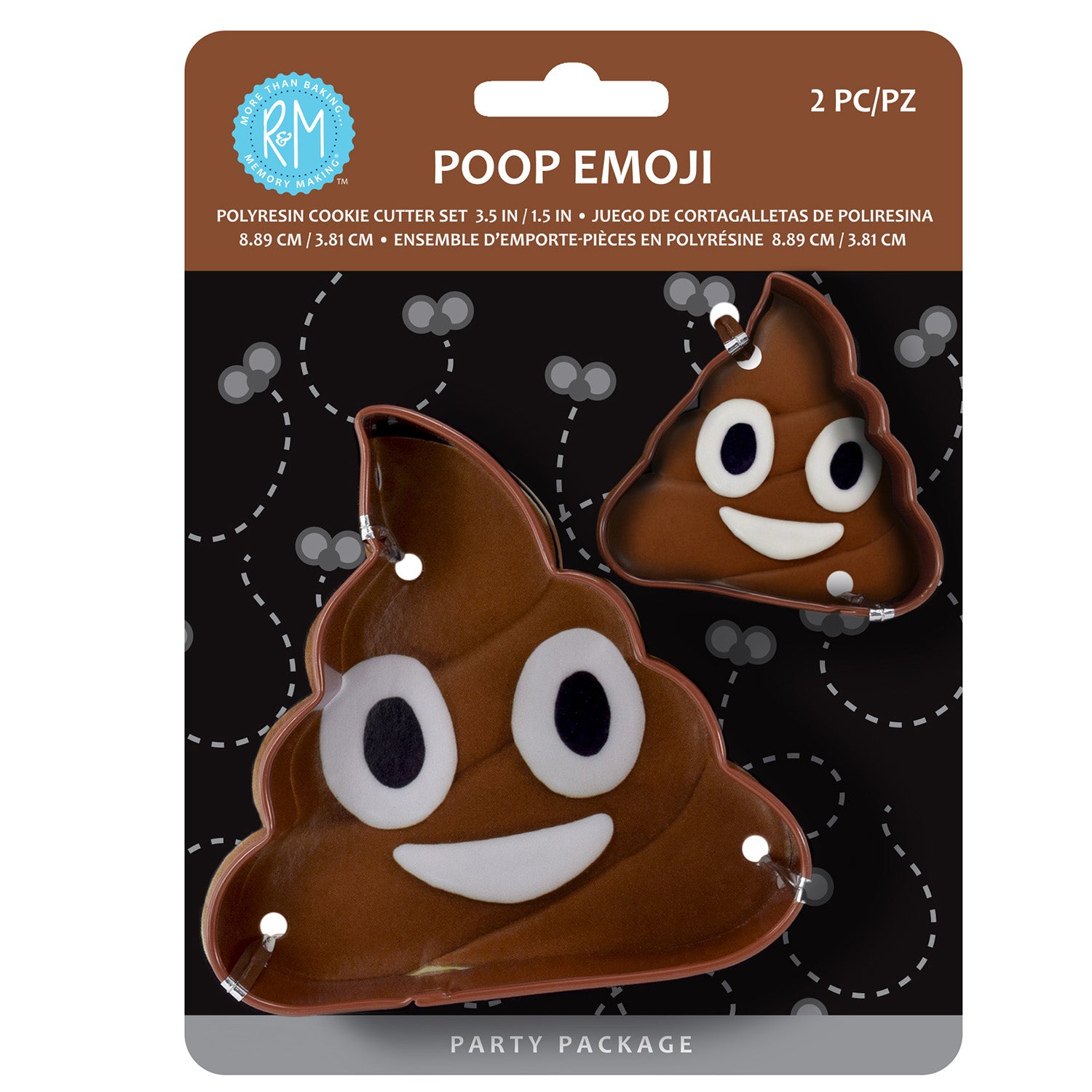 R&M International Poop Emoji 2 Piece Cookie Cutter Set, Brown Discount