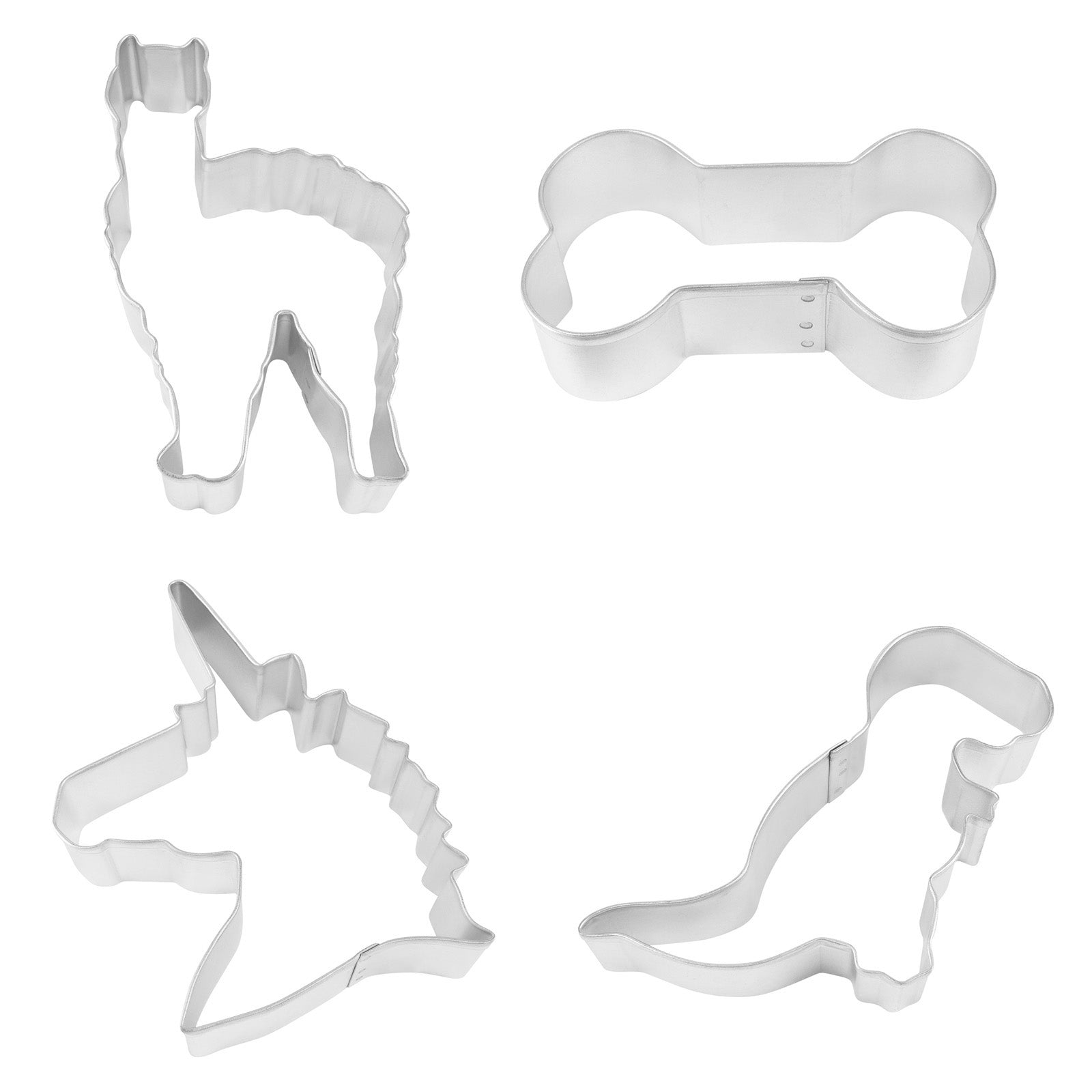 R&M International T-Rex/Unicorn/Llama/Dog Bone Cookie Cutter Set Online Sale