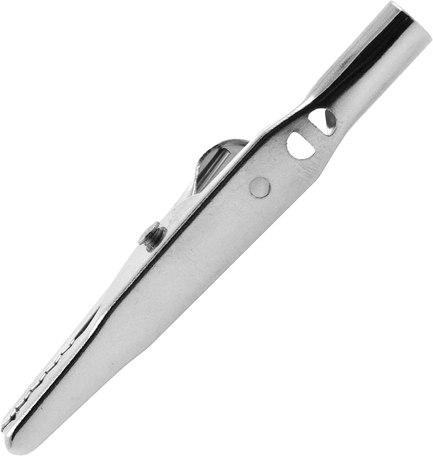 Alligator Clips, Solder Type, 2 Inches Long, 3-Eighths Jaw Opening, Accepts Banana Plug Equal to Muel No 60 Fashion