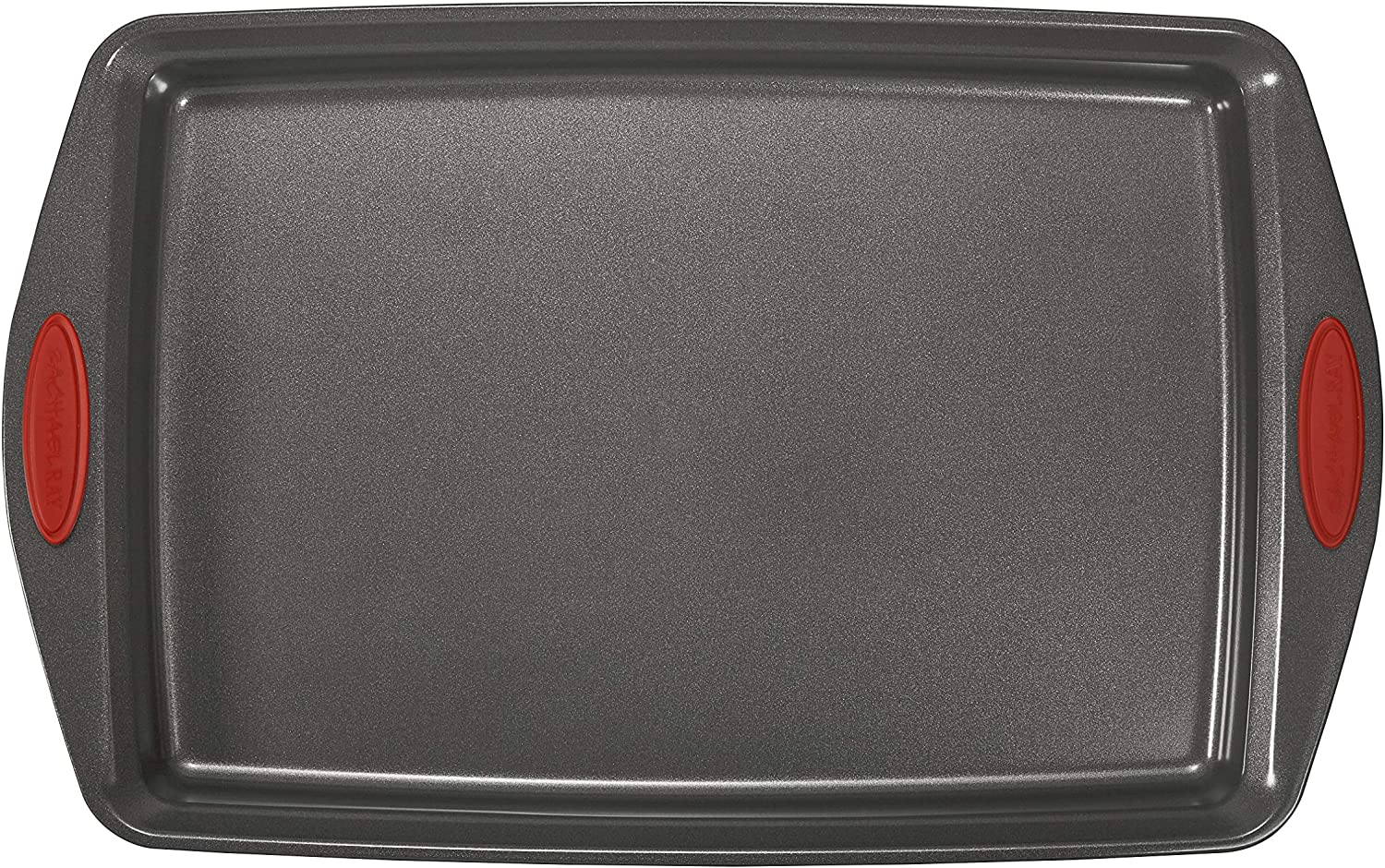 Rachael Ray 5 Piece Nonstick Bakeware Set, Gray with Red Grips Supply