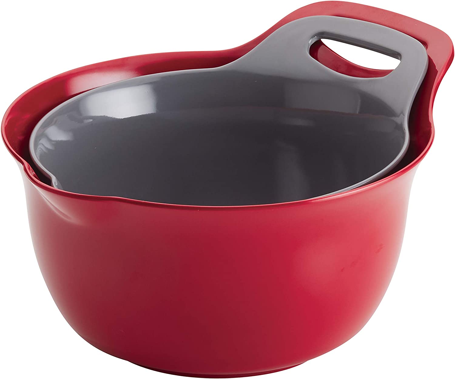 Rachael Ray Tools and Gadgets Nesting Mixing Bowl Set, 2-Piece, Red and Gray Discount