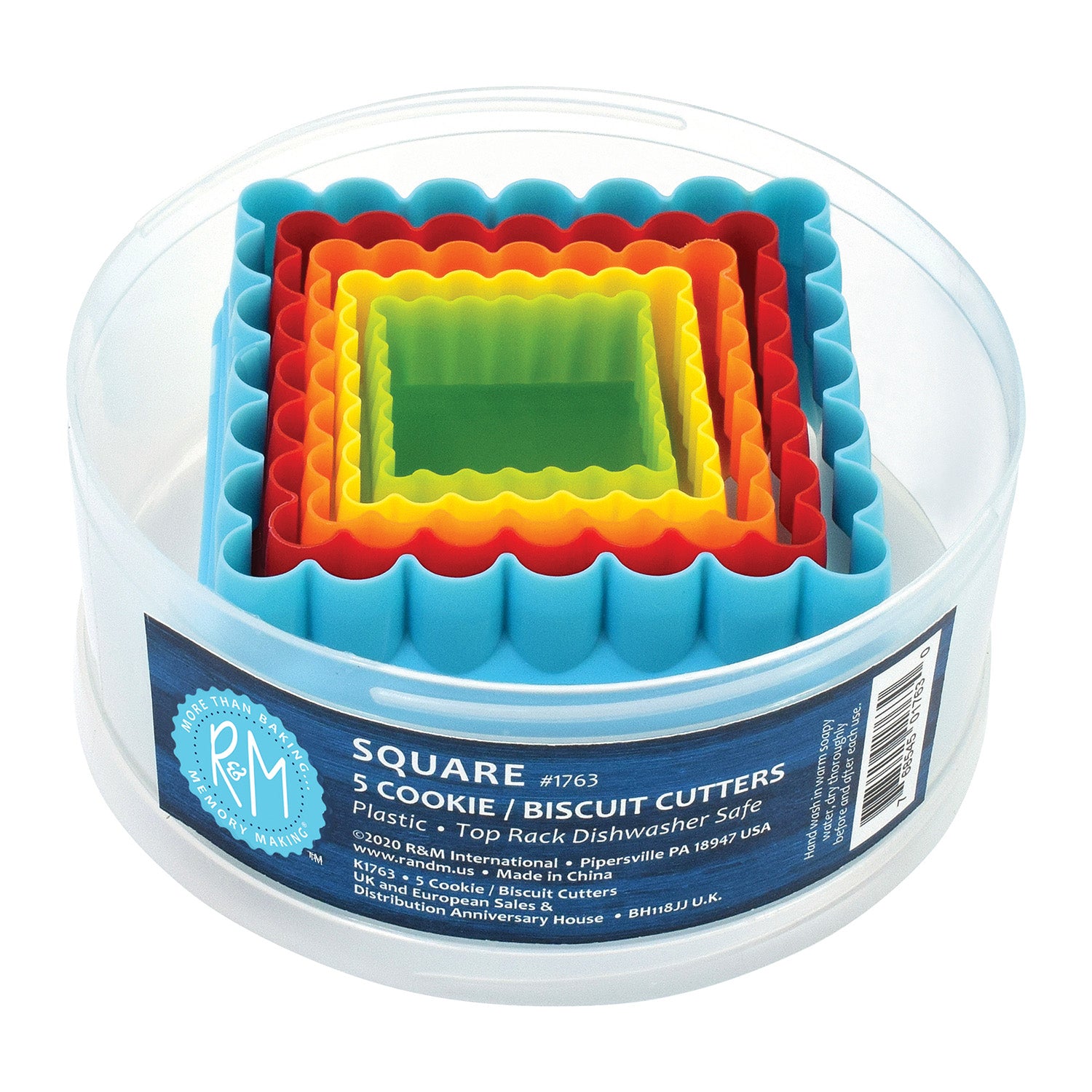 R&M International Square Cookie and Biscuit Cutters, Assorted Sizes, 5-Piece Set Online now
