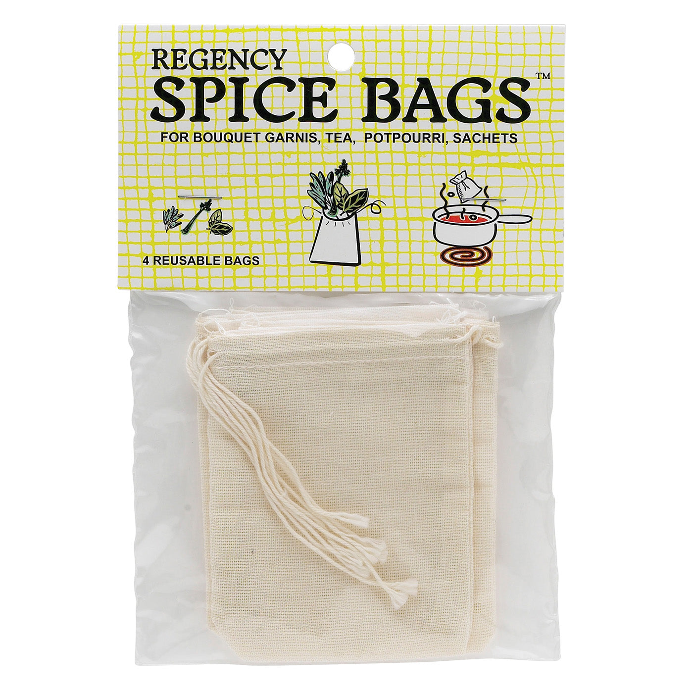 Regency Spice Bags for Bouquet Garnis with Drawstring Tops, Set of 4 Online