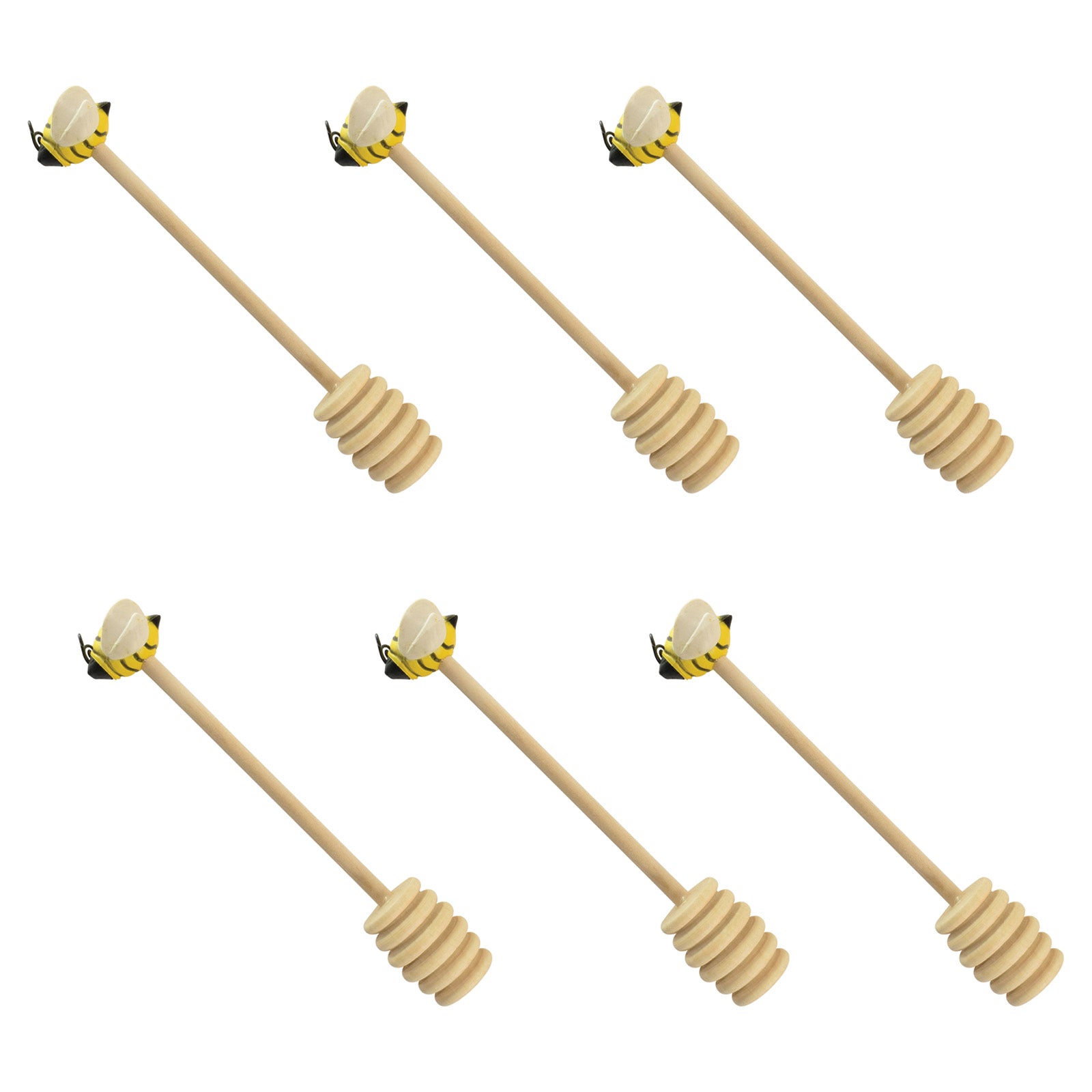 R&M International Wooden Honey Dipper with Bee, Set of 6 Online now