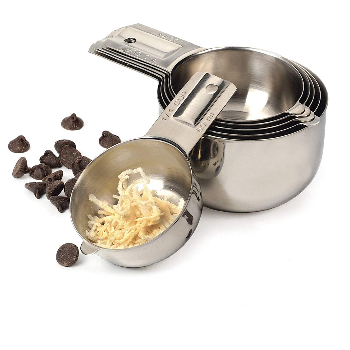RSVP Endurance 18/8 Stainless Steel Nesting Measuring Cups, set of 6 Fashion