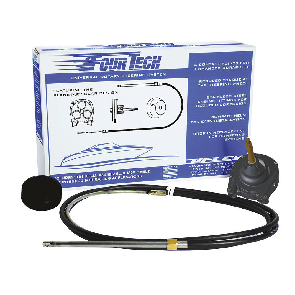 Uflex Fourtech 8 Black Mach Rotary Steering System w/Helm, Bezel  Cable [FOURTECHBLK08] on Sale