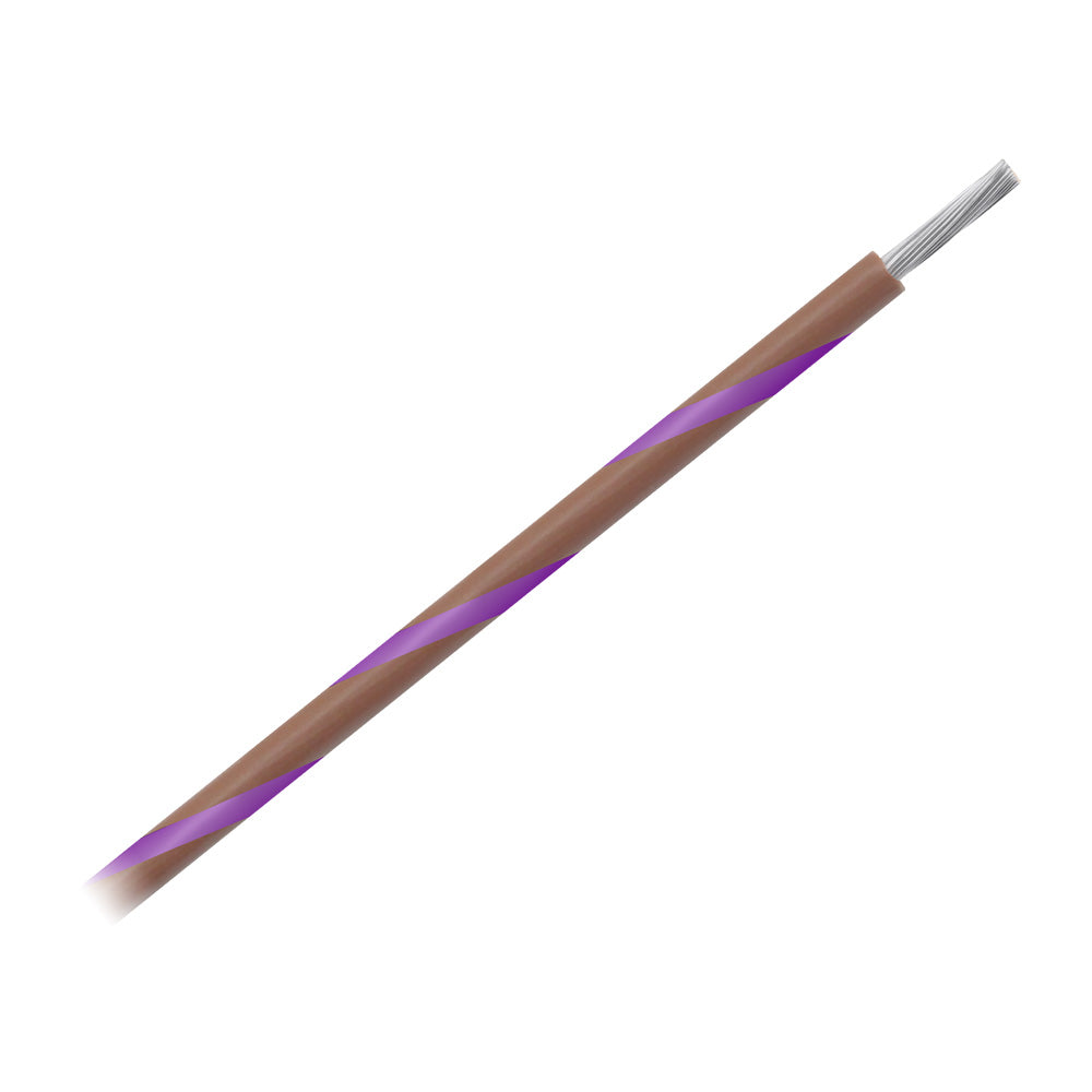 Pacer 14 AWG Gauge Striped Marine Wire 500′ Spool – Brown w/Violet Stripe [WUL14BR-7-500] Discount