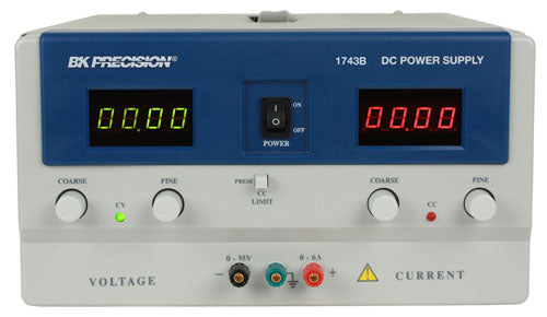 BK Precision 4 Digit Display DC Power Supply (0-35V, 0-6A) Model 1743B Online now