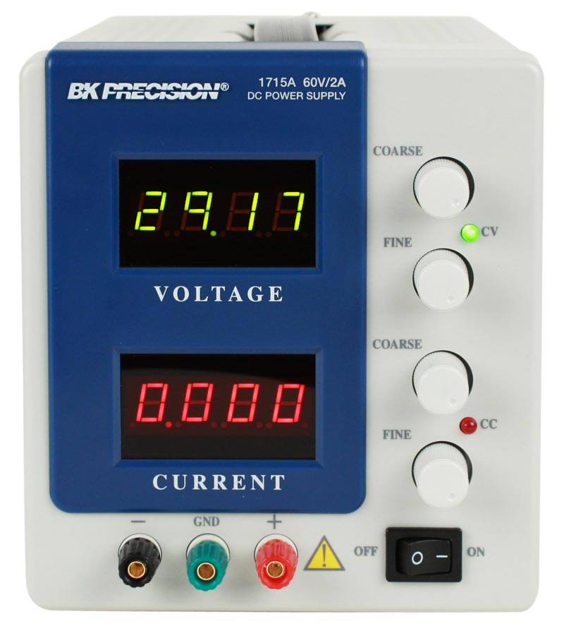 BK Precision DC Power Supply, 0-60V, 0-2A Digital Readout – Model 1715A on Sale