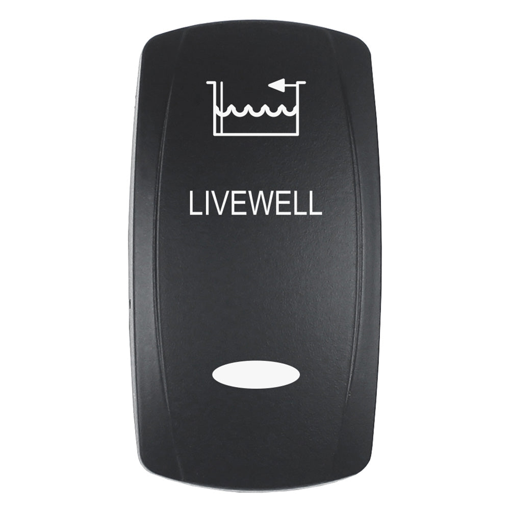 Pacer Actuator – ‘LIVEWELL’ f/V Series Contura Switches – Black – Laser Etched (Top/Bottom Light) [EV2LE-LVWL] Hot on Sale