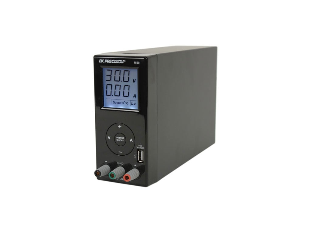 BK Precision Switching DC Bench Power Supply (220V Version) with USB Charger Output 1-36V, 0-3A, Model 1550-220V Supply