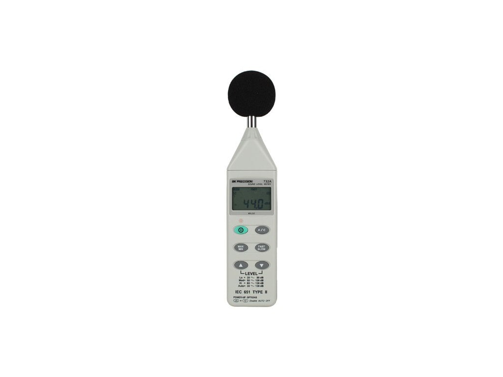 BK Precision Digital Sound Level Meter with RS 232 Capability, Model 732A Supply