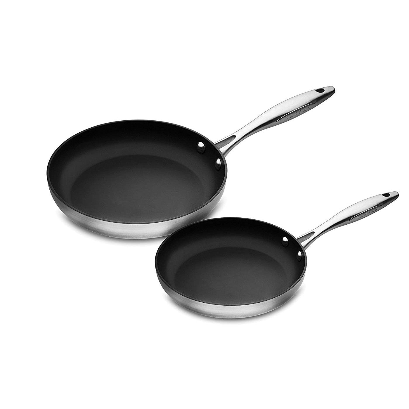 Scanpan CTX 2 Piece Nonstick Fry Pan Set, 8″ & 10.25″, Stainless Online now