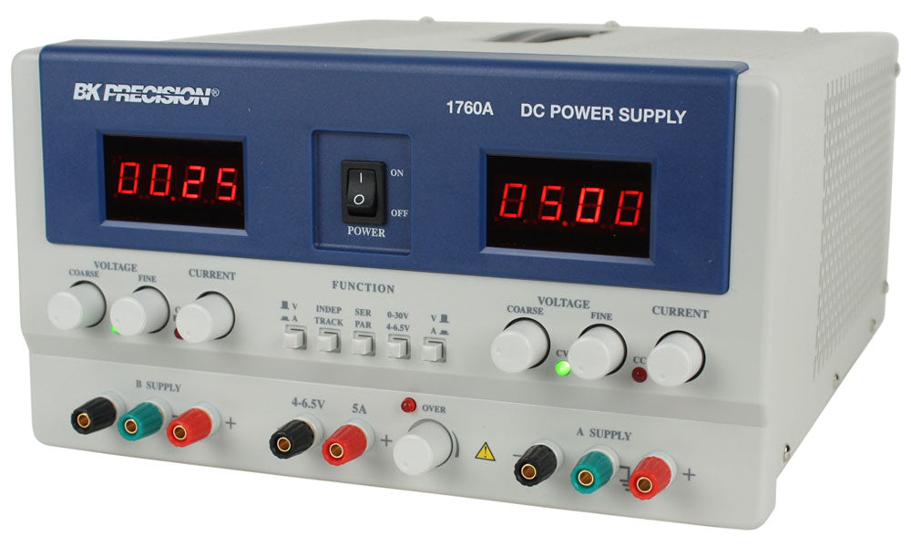 BK Precision Triple Output Power Supply, Two 0-30V@2A, 4-6.5V@5A – Model 1760A Discount