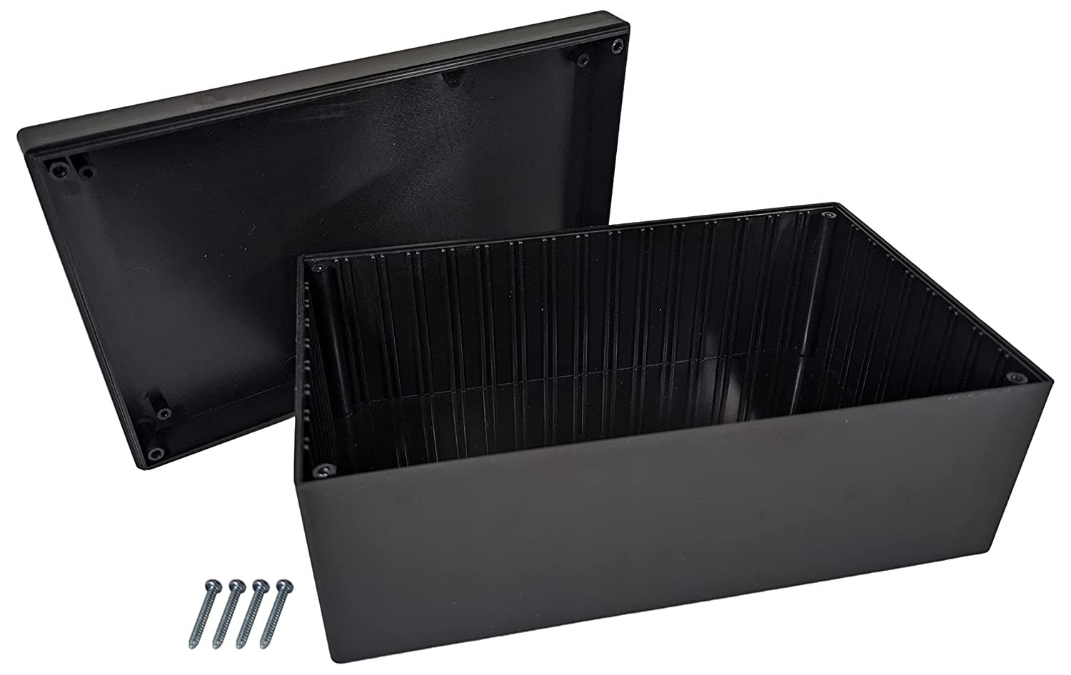 Black ABS Plastic Enclosure Project Box with Lid and Screws, 8.82″ x 5.47″ x 3.62″ Online Sale