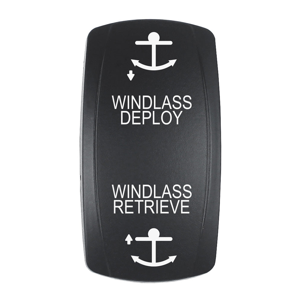 Pacer Actuator – ‘WINDLASS DPLY/RTRV’ f/V Series Contura Switches – Black – Laser Etched (Top/Bottom Light) [EV2LE-WND] Discount