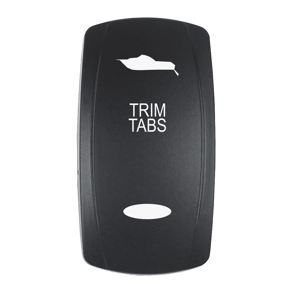 Pacer Actuator – ‘TRIM TABS’ f/V Series Contura Switches – Black – Laser Etched (Top/Bottom Light) [EV2LE-TRM] Supply