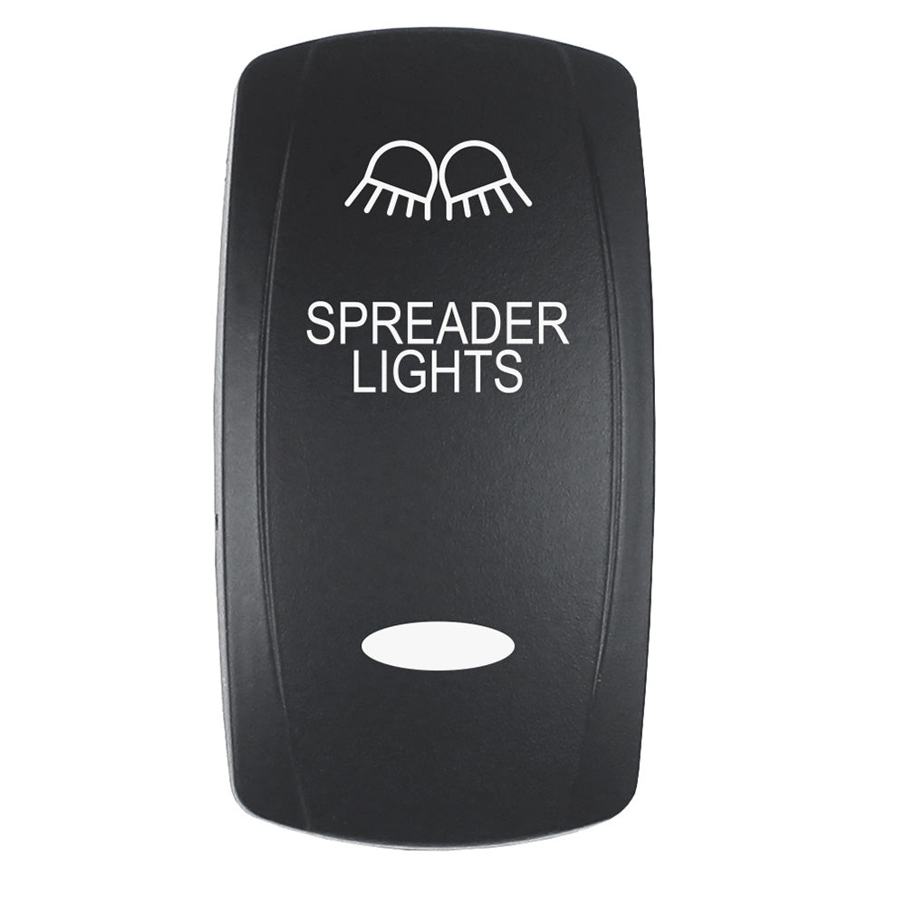 Pacer Actuator – ‘SPREADER LIGHTS’ f/V Series Contura Switches – Black – Laser Etched (Top/Bottom Light) [EV2LE-SPDR] Supply