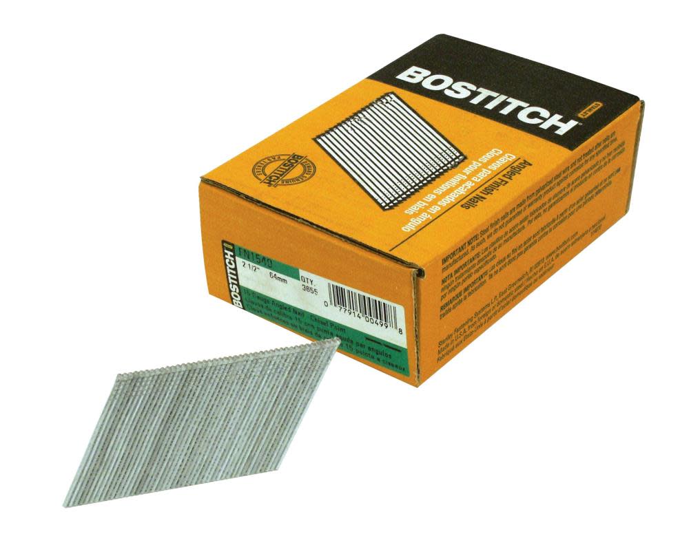 Bostitch 2-1/2″ 15-GAUGE “FN” STYLE ANGLED FINISH NAILS, 3655 Pieces Supply