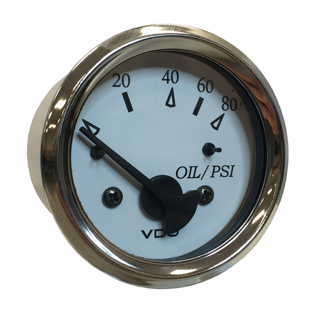 VDO Cockpit Marine 52MM (2-1/16″) Oil Pressure Gauge – White Dial/Chrome Bezel [350-15276] Supply