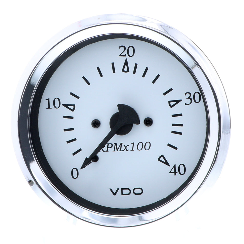 VDO Cockpit Marine 85MM (3-3/8″) Diesel Tachometer – 4000 RPM – White Dial/Chrome Bezel [333-15273] Supply