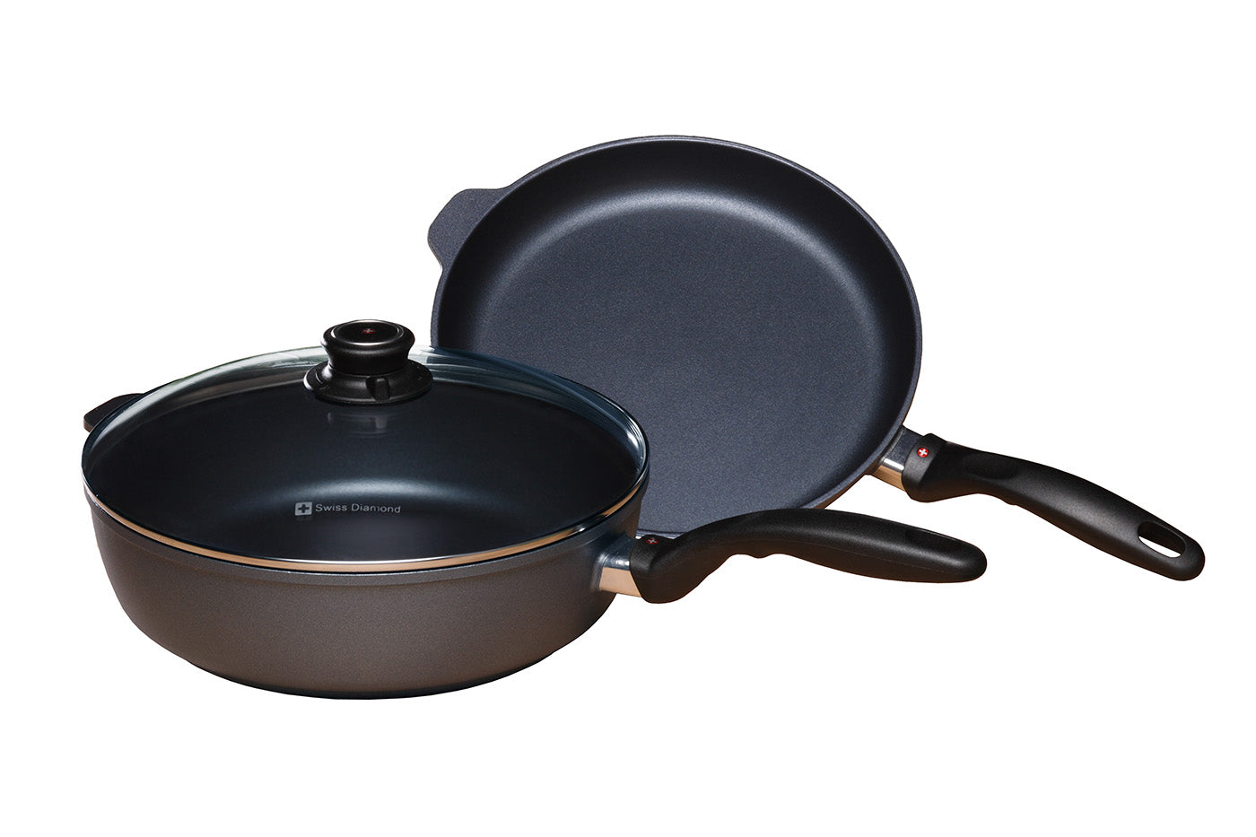 Swiss Diamond 3 Piece Cookware Set – Fry Pan and Saute Pan on Sale