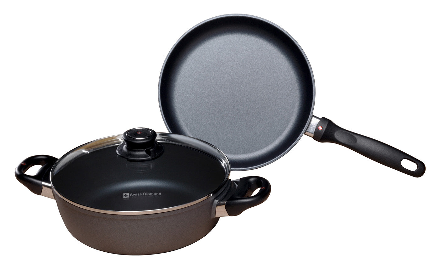 Swiss Diamond 3 Piece Cookware Set – Fry Pan and Casserole Online Sale
