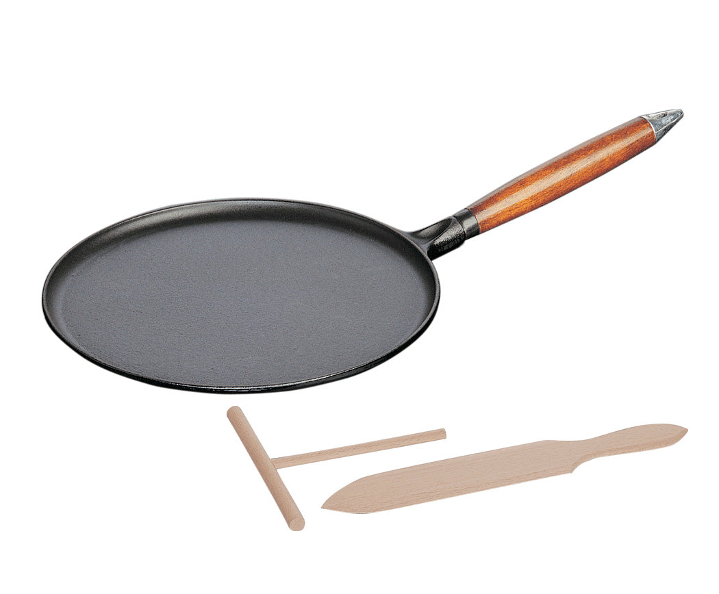 Staub 11″ Crepe Pan with Spreader & Spatula, Matte Black Sale