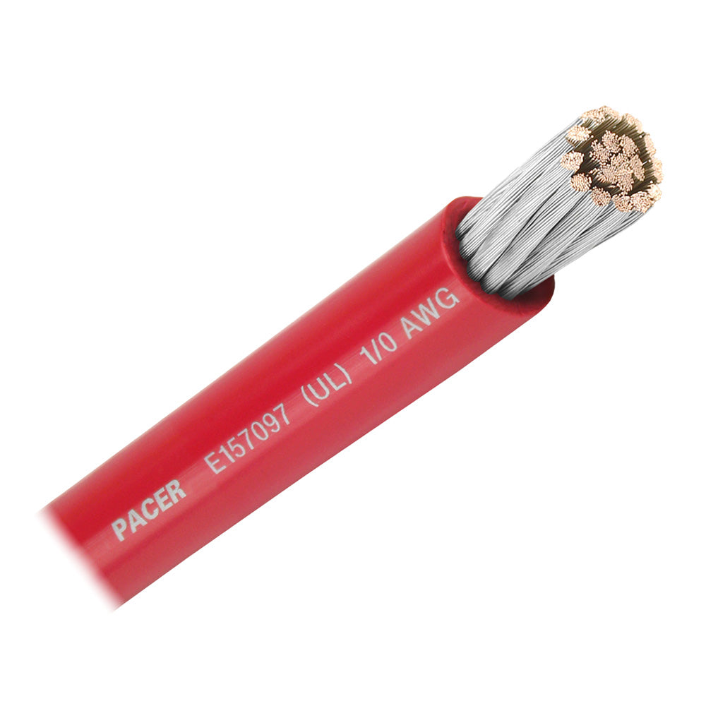 Pacer Red 1/0 AWG Battery Cable – 50′ [WUL1/0RD-50] Discount