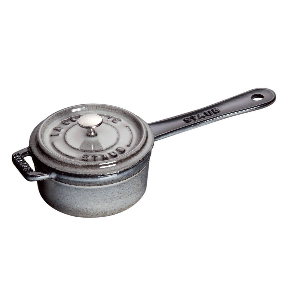 Staub Cast Iron 0.25-qt Mini Saucepan, Graphite Grey on Sale