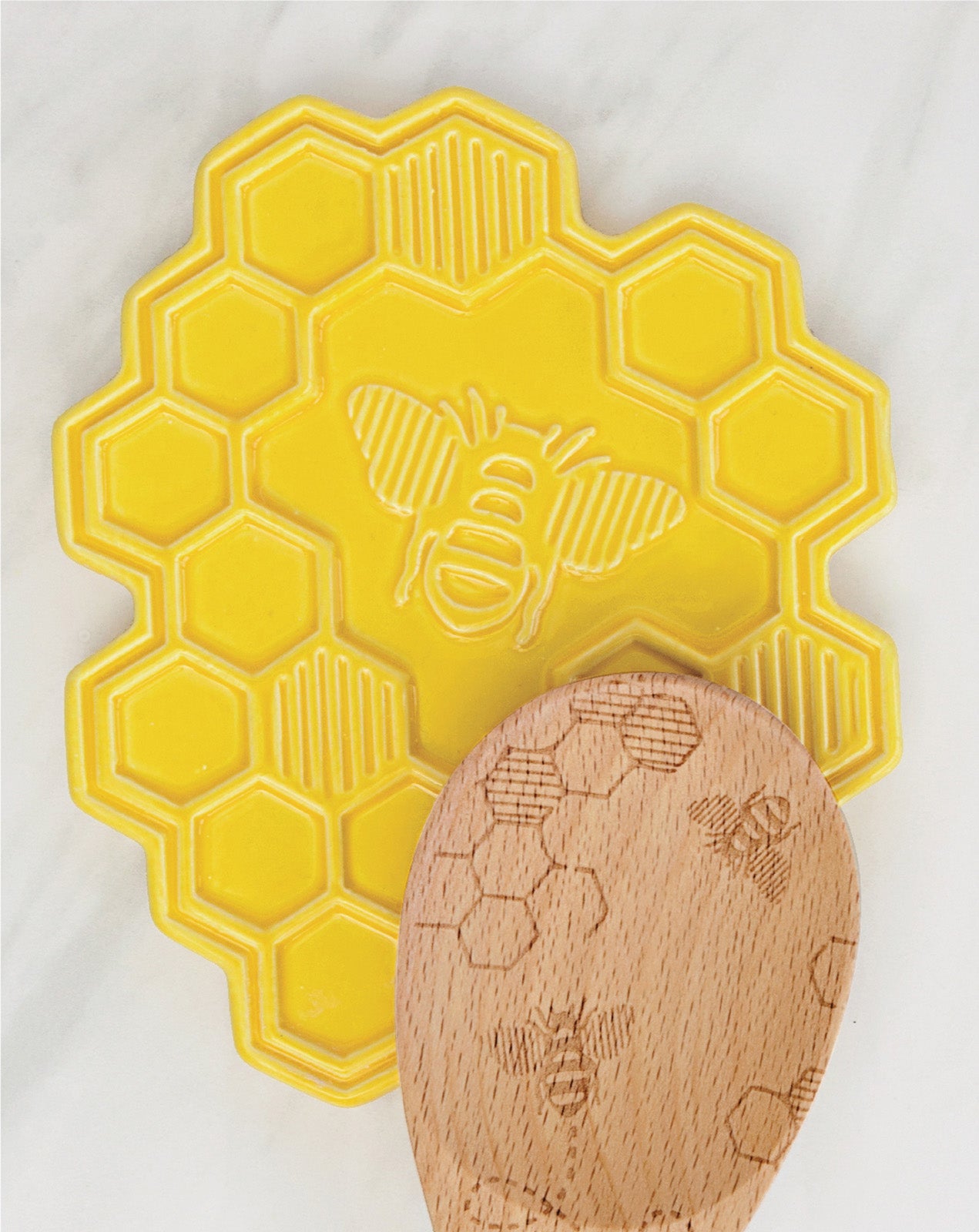 Talisman Designs Ceramic Spoon Rest, Honey Bee Collection, Yellow Online Sale