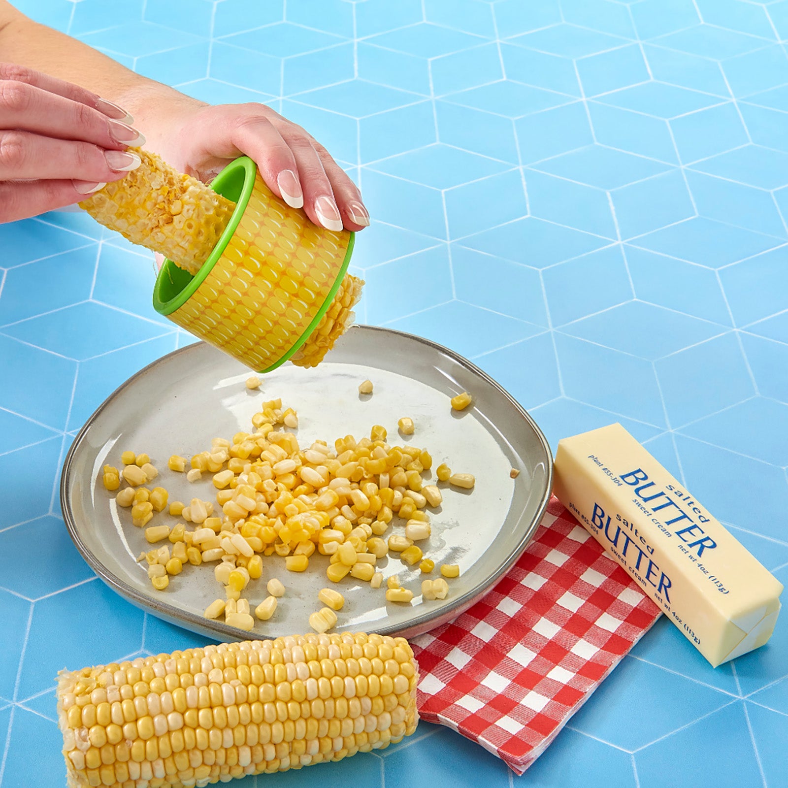 Talisman Designs Corn Stripper with Stainless Steel Blades, Yellow Hot on Sale
