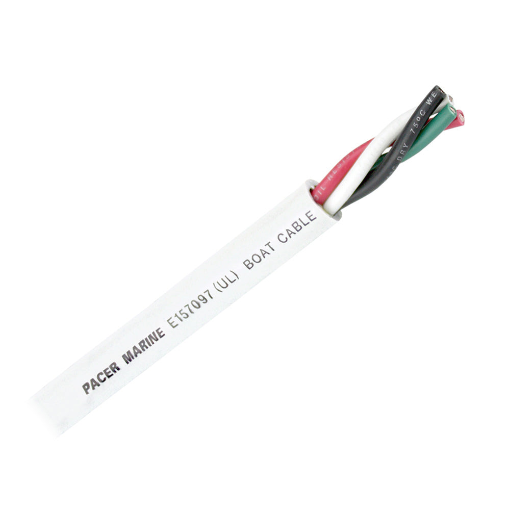 Pacer Round 4 Conductor Cable – 100 – 14/4 AWG – Black, Green, Red  White [WR14/4-100] Online now