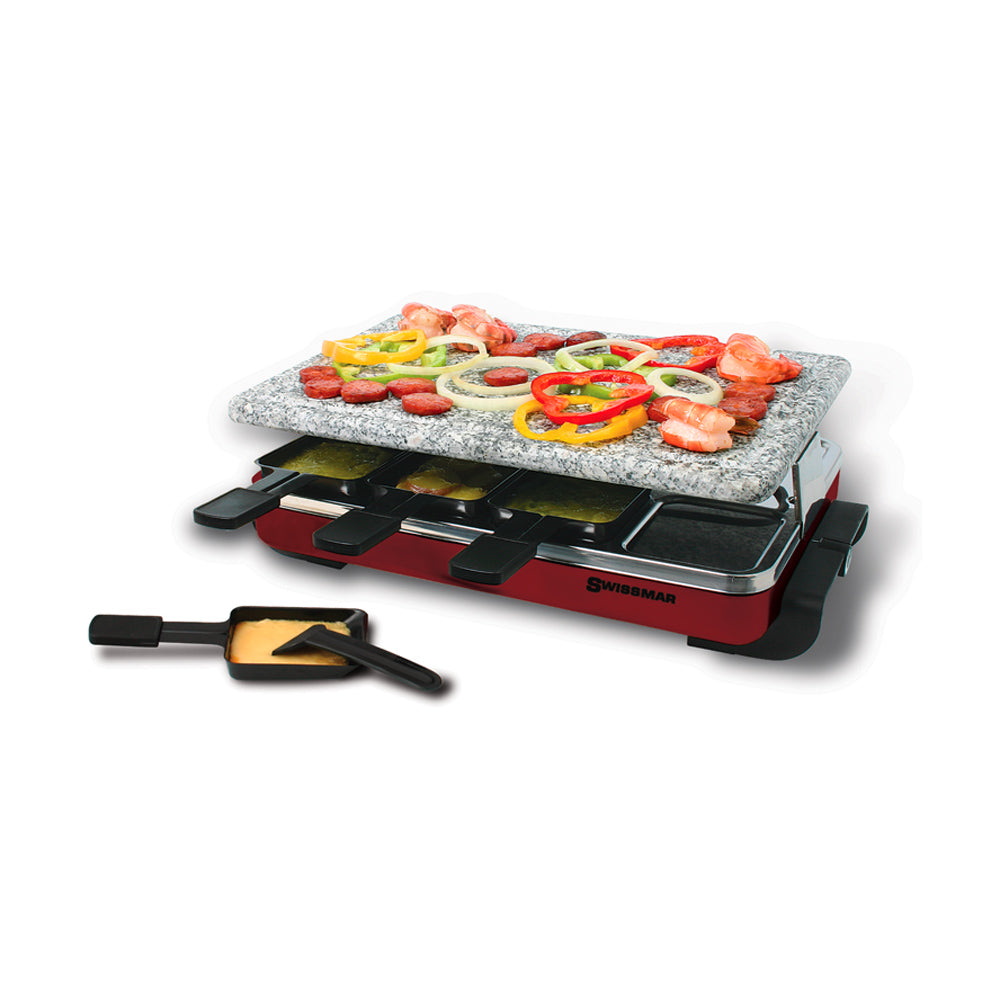 Swissmar Classic 8 Person Raclette Grill With Granite Stone, Red Online Sale