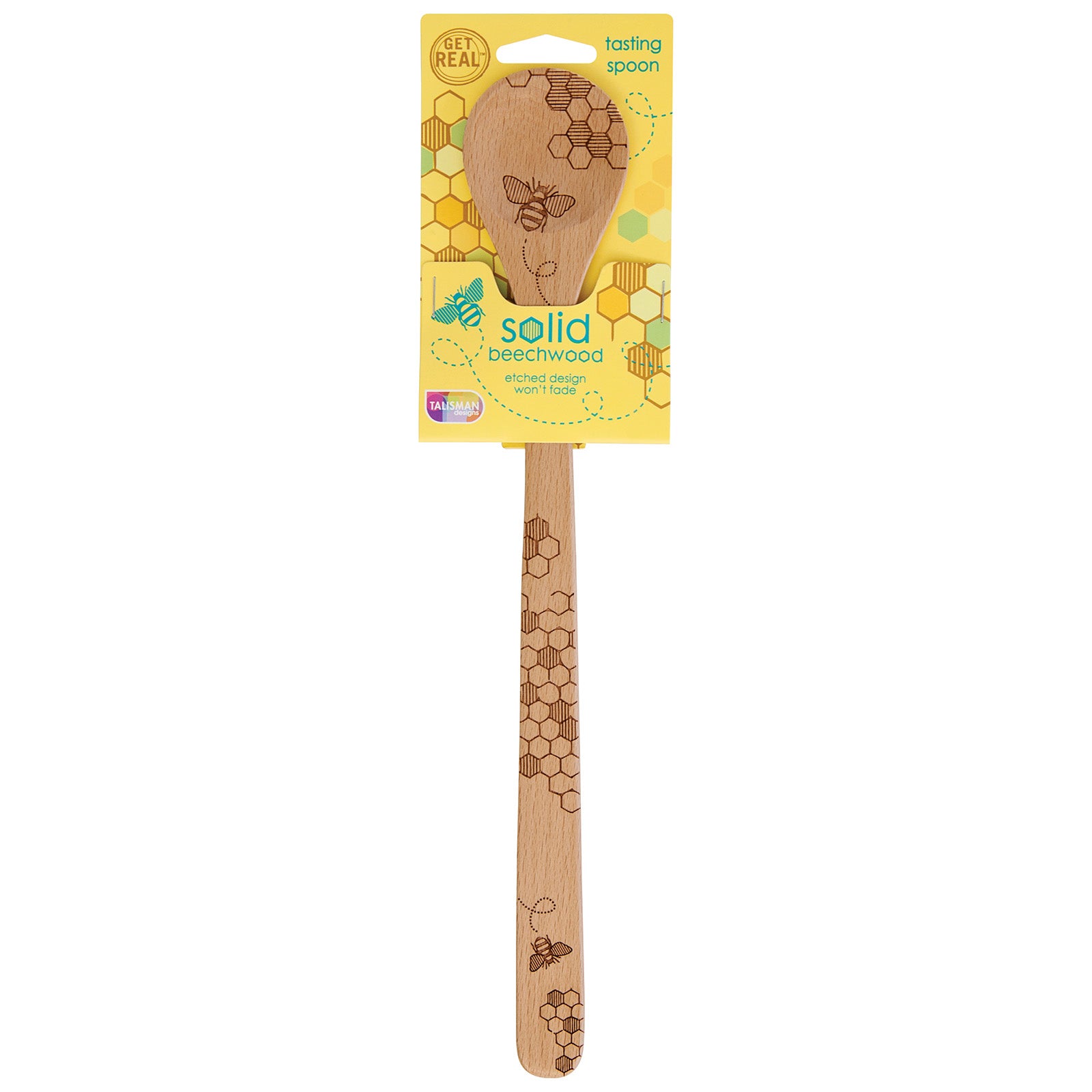 Talisman Designs Laser Etched Beechwood Tasting Spoon, Honey Bee Collection Online now