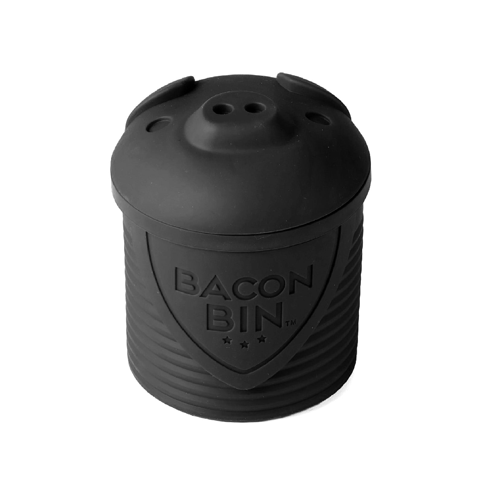 Talisman Designs Bacon Bin Silicone Grease Container with Strainer, 1 cup, Black Online now