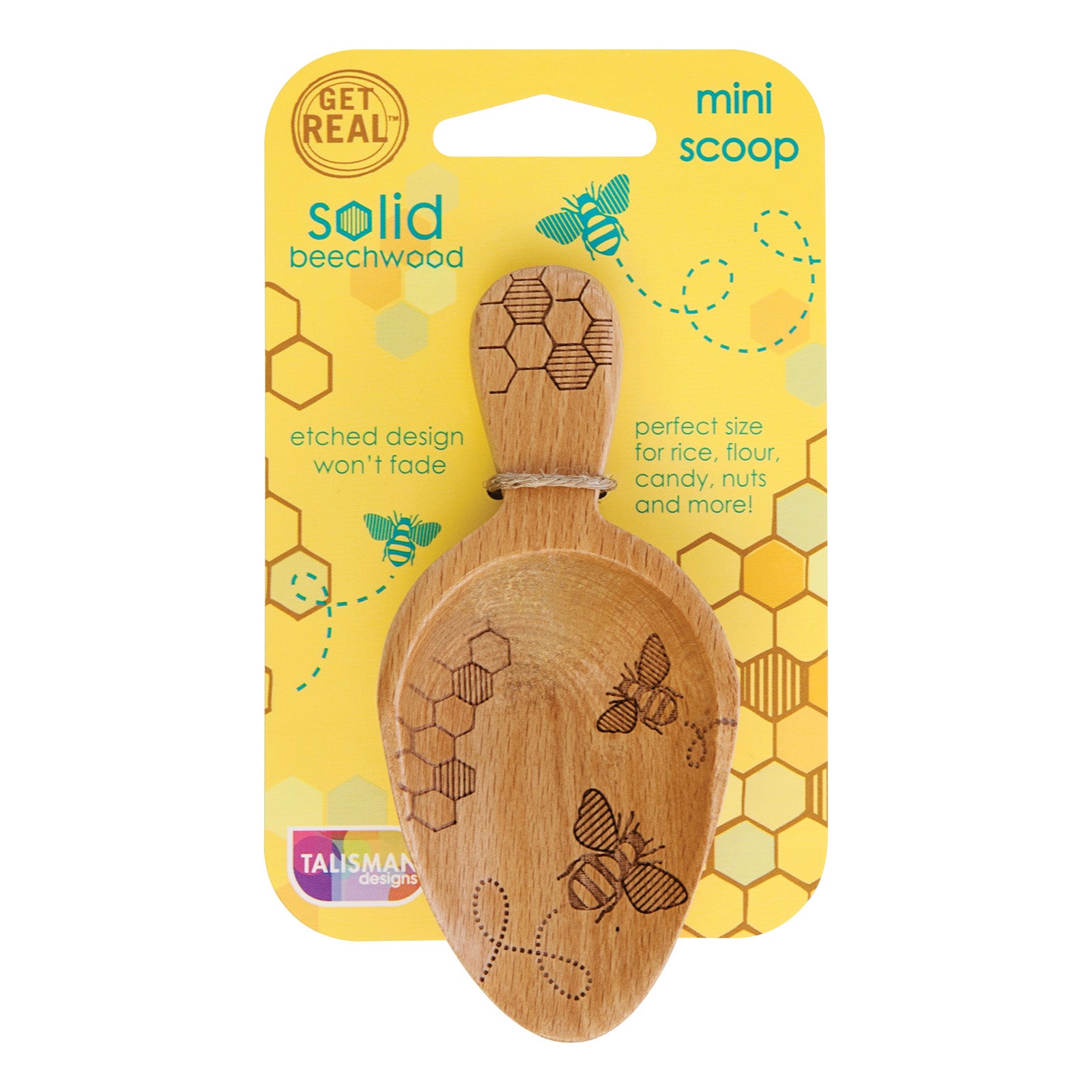Talisman Designs Laser Etched Beechwood Mini Scoop, Honey Bee Collection Discount
