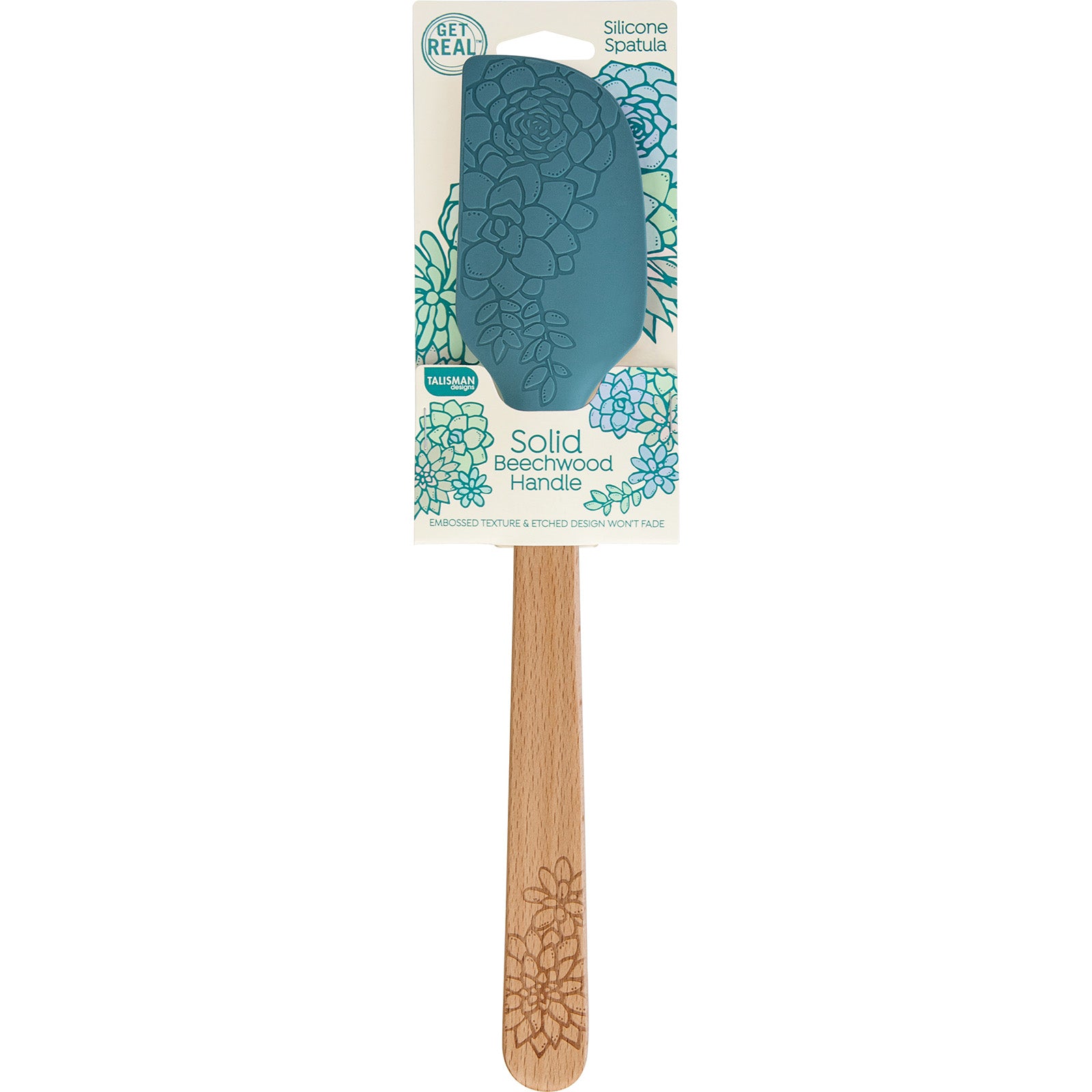 Talisman Designs Laser Etched Beechwood Large Silicone Spatula, Succulent Collection, Set of 1 Online