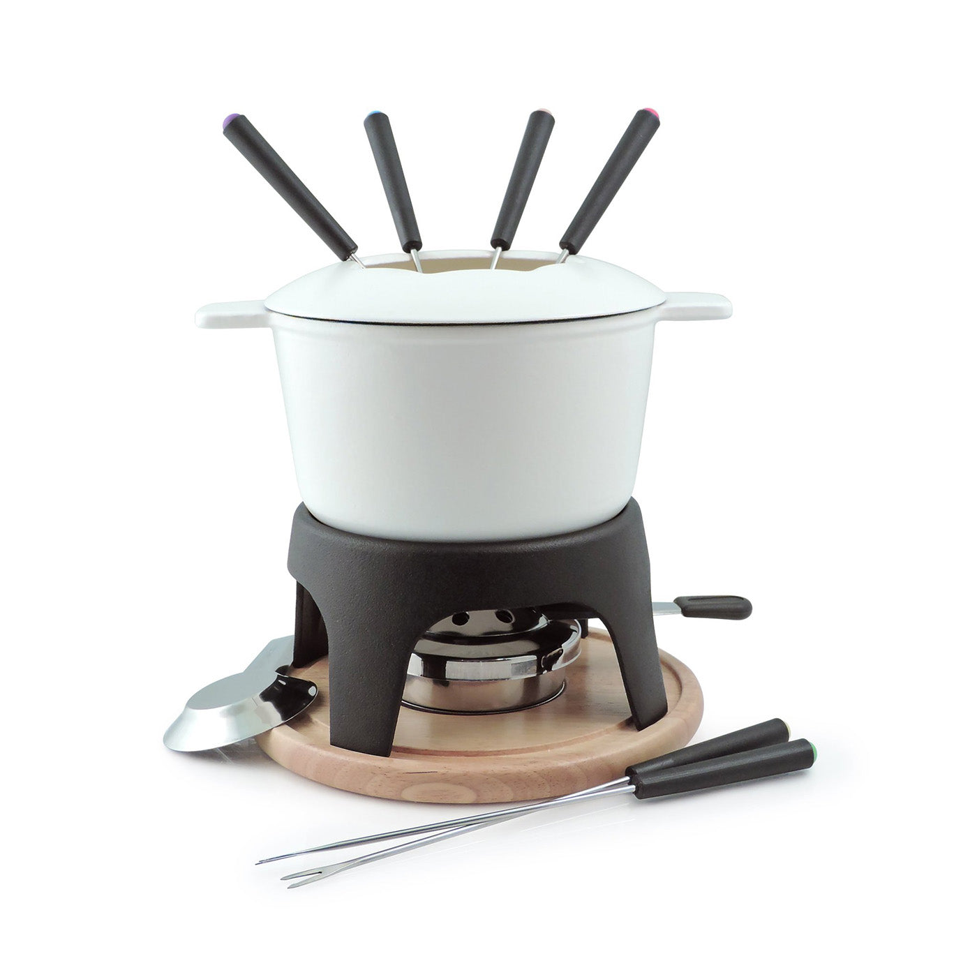 Swissmar Sierra 11 Piece Cast Iron Fondue Set, Matte White Online