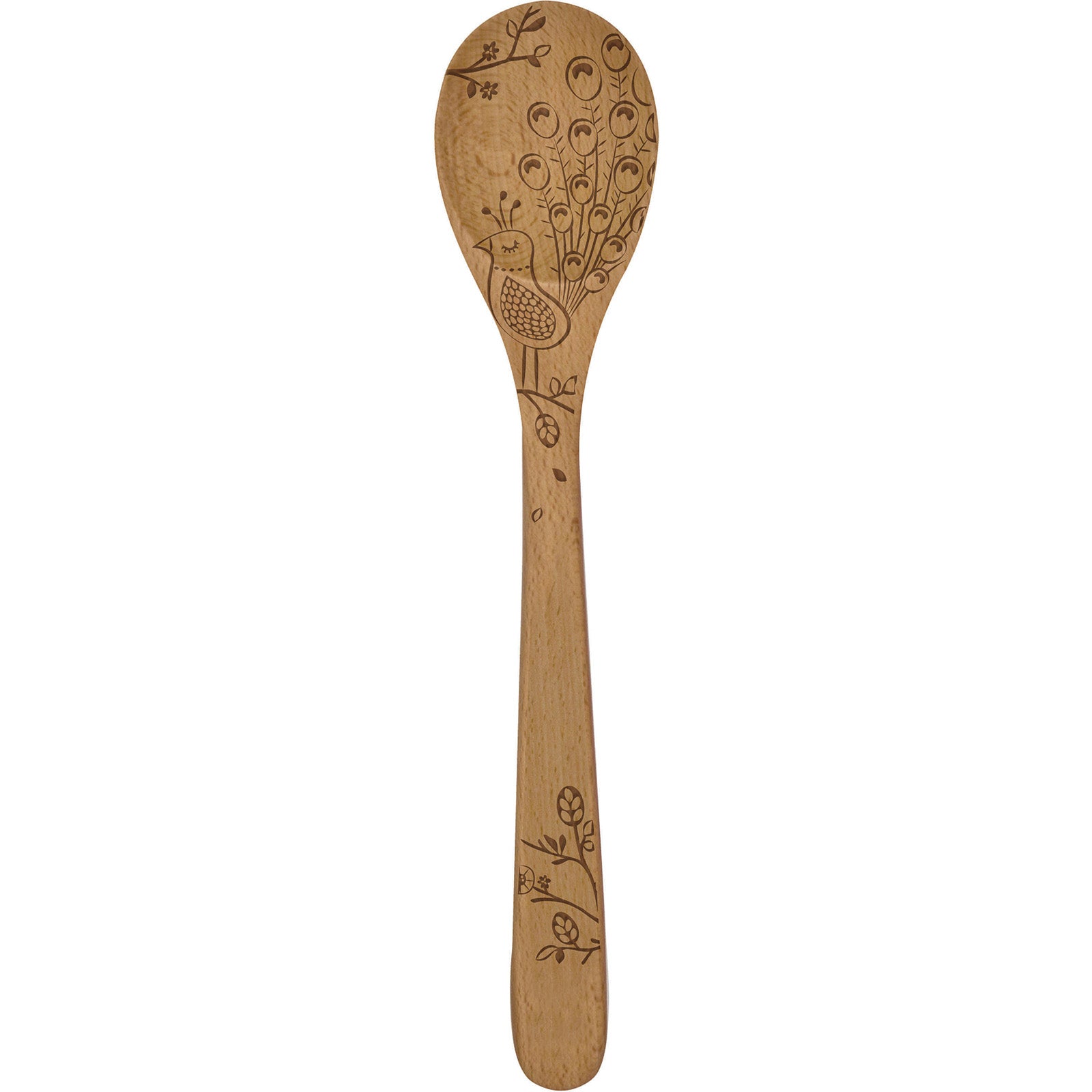 Talisman Designs Laser Etched Beechwood Mixing Spoon, Woodland Collection, Set of 1 Online Sale
