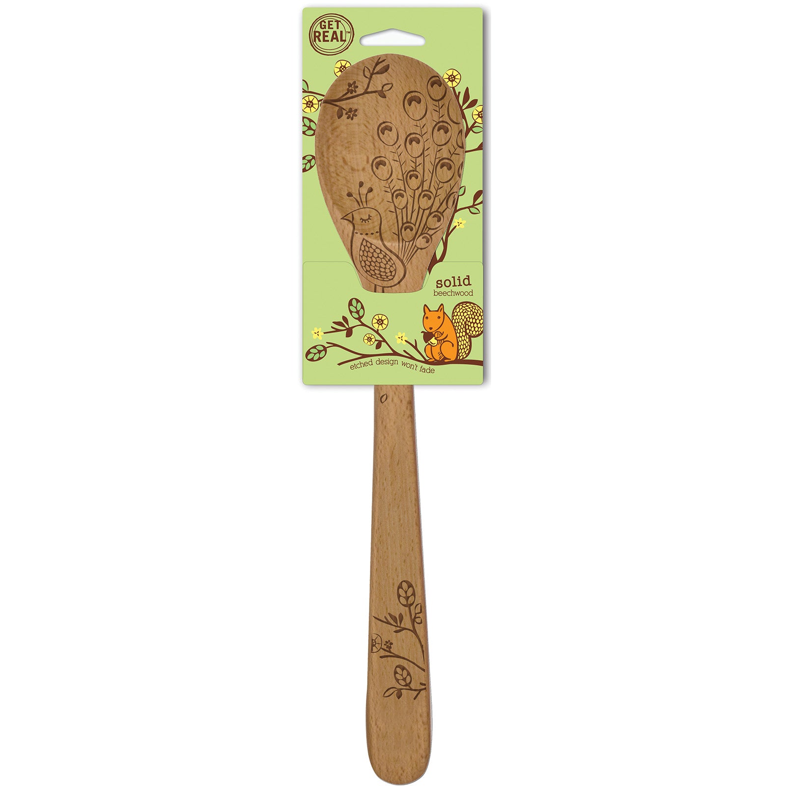 Talisman Designs Laser Etched Beechwood Mixing Spoon, Woodland Collection, Set of 1 Online Sale