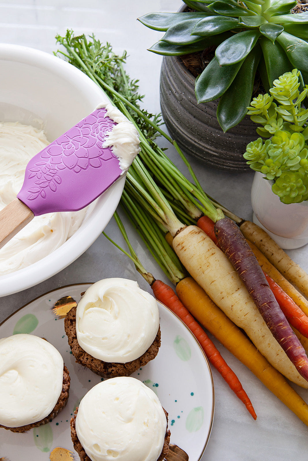 Talisman Designs Laser Etched Beechwood Large Silicone Spatula, Succulent Collection, Set of 1, Purple Online