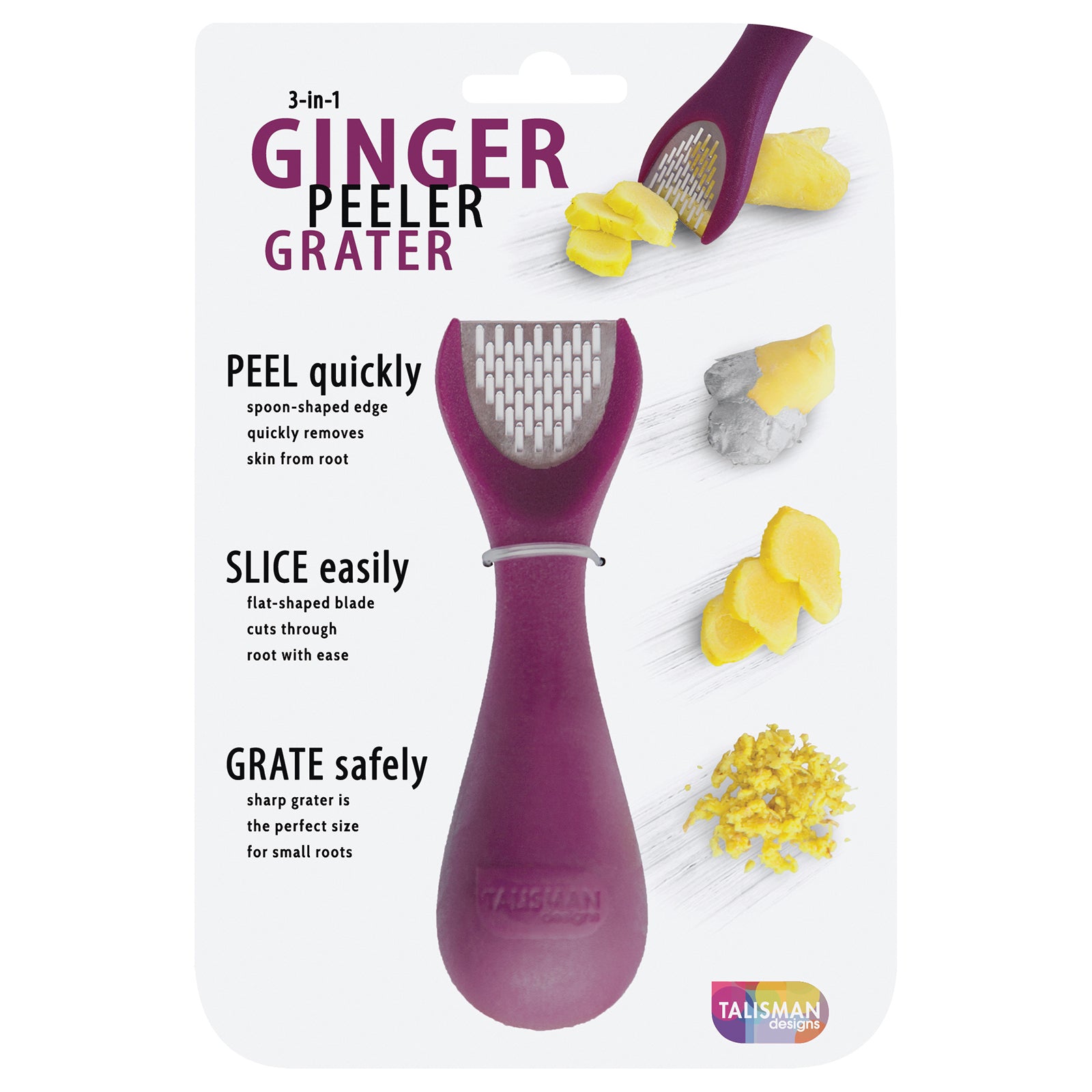 Talisman Designs Ginger Peeler & Grater, Purple Discount